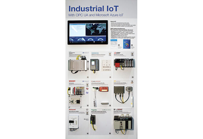 Microsoft and the OPC Foundation demonstrate their Azure Industrial IoT with OPC UA-enabled "walls" in their International Technology Centers.  Participating industrial suppliers include Honeywell, Mitsubishi, Rockwell, Siemens, Schneider, Beckhoff, Harting and Leuze - all interoperable with Microsoft "Connected Factory."